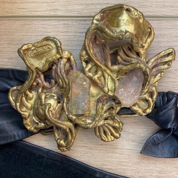 Carvalhu Rio Copa Brutalist Belt Buckle Wearable Art‎ Brass Stone Original Belt main image 10